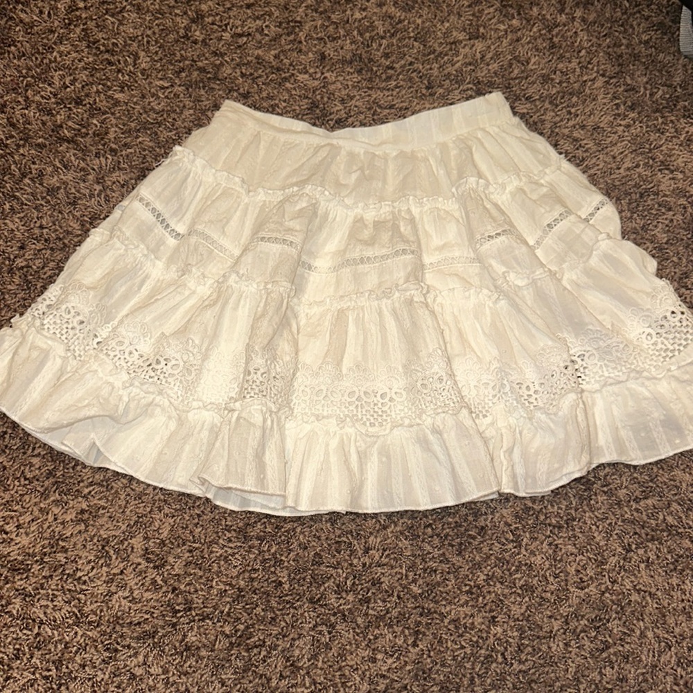 Aqua white skirt